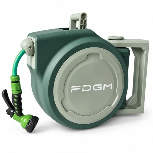 Green 33+2m Retractable Water Hose Reel For Home Garden Use