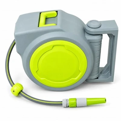 20+2m Wall Mounted Retractable Garden Hose Reel With Adjustable Nozzle