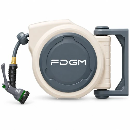 Wall Mounted Retractable Garden Hose Reel With Adjustable Spray Gun
